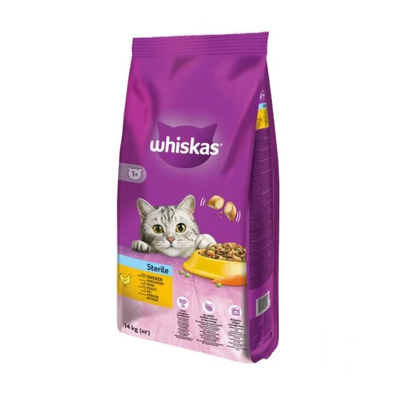 Whiskas száraztáp steril csirkés 1kg